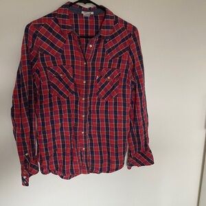 Light Plaid shirt with snap buttons